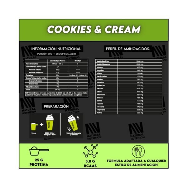 PROTEINA COOKIES 2 Proteína vegetal Natural Nutrition